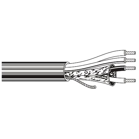 Belden Multi-Conductor Cable, TNC, 20 AWG, 4 C, Chrome, PVC, Stranded, 350V AC, Indoor, 1000 ft 8722 0601000